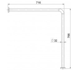 Grabba Toalettarmstöd 32mm STSH-794C